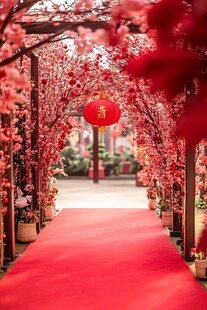 喜庆中式红廊迎新春