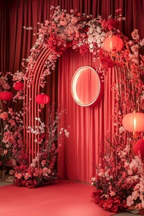 中式浪漫婚礼拱门布置