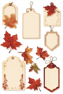 秋季枫叶主题空白标签集合