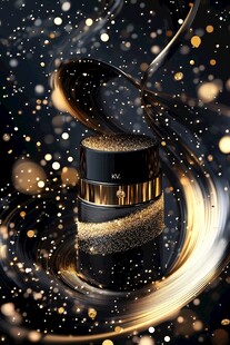 黑金奢华面霜创意展示图