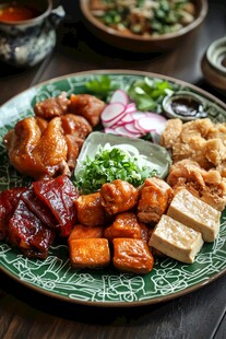 丰盛中式拼盘美食盛宴