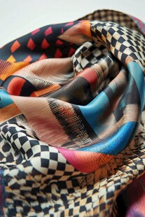 多彩几何图案时尚围巾