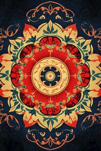 复古华丽曼陀罗花纹图案
