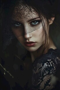 神秘蕾丝覆面的魅惑女子