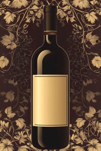 复古风葡萄酒瓶装饰插画