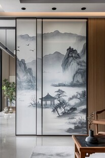 中式山水屏风 雅致空间美学