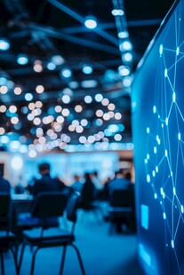 科技会议现场的梦幻光影