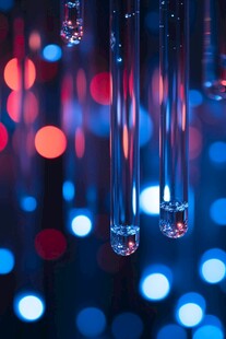 梦幻试管与炫彩光斑