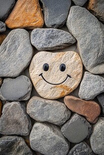 微笑石心 自然中的温馨瞬间