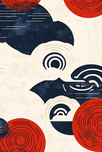 日式云纹图案背景设计