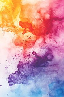 梦幻彩色水墨渲染背景