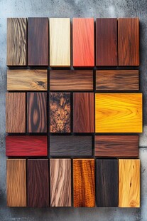 多彩木材样本展示