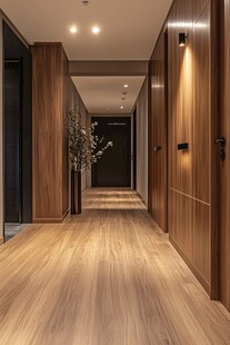 现代风格木质走廊过道