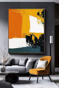 现代简约客厅的抽象艺术画