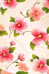 粉色花卉图案背景纹理