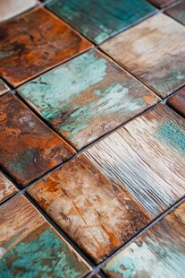 复古多彩瓷砖拼接纹理