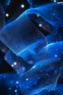 梦幻蓝色线条粒子科技画面