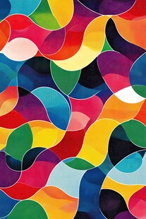 多彩波浪形几何图案背景