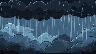 雨夜乌云密布的梦幻场景