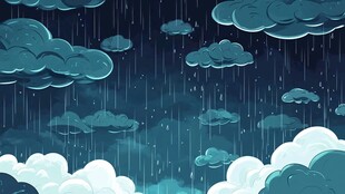 雨夜云端插画场景