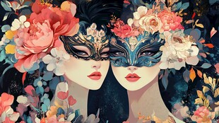 双姝花颜面具梦幻之境