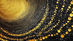 金色旋涡圆点抽象艺术背景