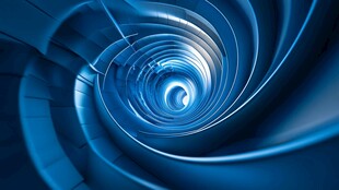 蓝色螺旋隧道科幻背景图