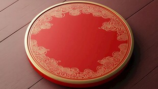 红色雕花圆盒 传统风满满