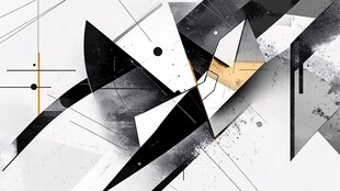 黑白几何抽象艺术图案