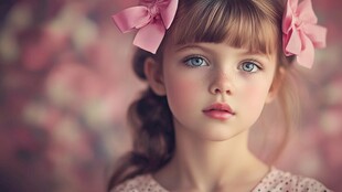 甜美蝴蝶结小女孩梦幻写真