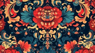 复古花卉华丽图案纹理