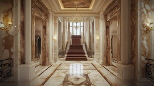 豪华宫殿风大理石装饰长廊