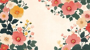 花卉边框图案 清新田园风