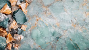 多彩矿石与纹理独特的玉石