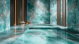 奢华大理石室内泳池空间