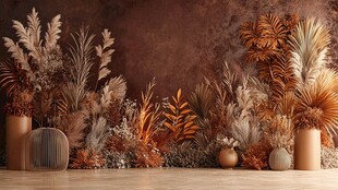 秋日氛围感植物装饰场景