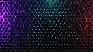 炫彩六边形金属质感背景