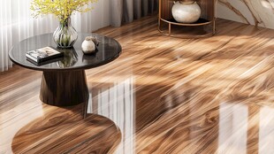 优雅客厅木地板与精致小桌