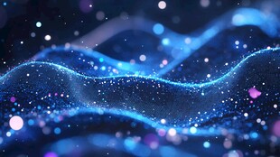 梦幻蓝色粒子波动背景