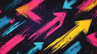 多彩笔触箭头背景图案