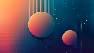 梦幻渐变星球科幻背景图