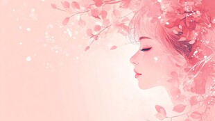 梦幻粉系少女与烂漫繁花
