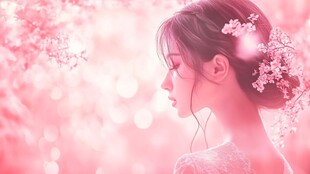梦幻樱花下的唯美少女