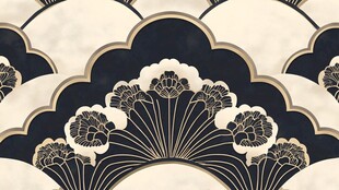 中式复古海浪花卉图案设计