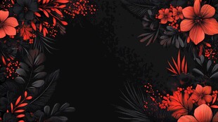 红黑花卉背景图