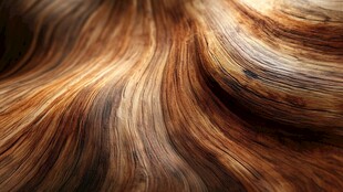 柔顺迷人的棕褐波浪秀发