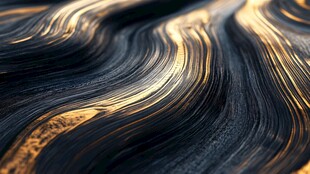 黑金流动纹理艺术画面