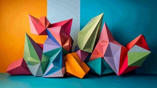 多彩折纸几何造型艺术