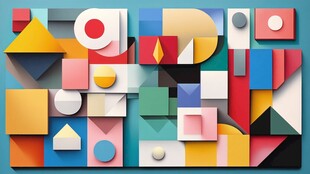 多彩几何抽象图案设计