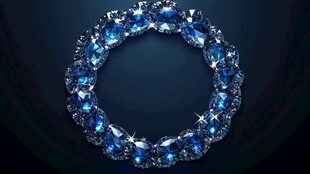 璀璨蓝宝圆环珠宝饰品